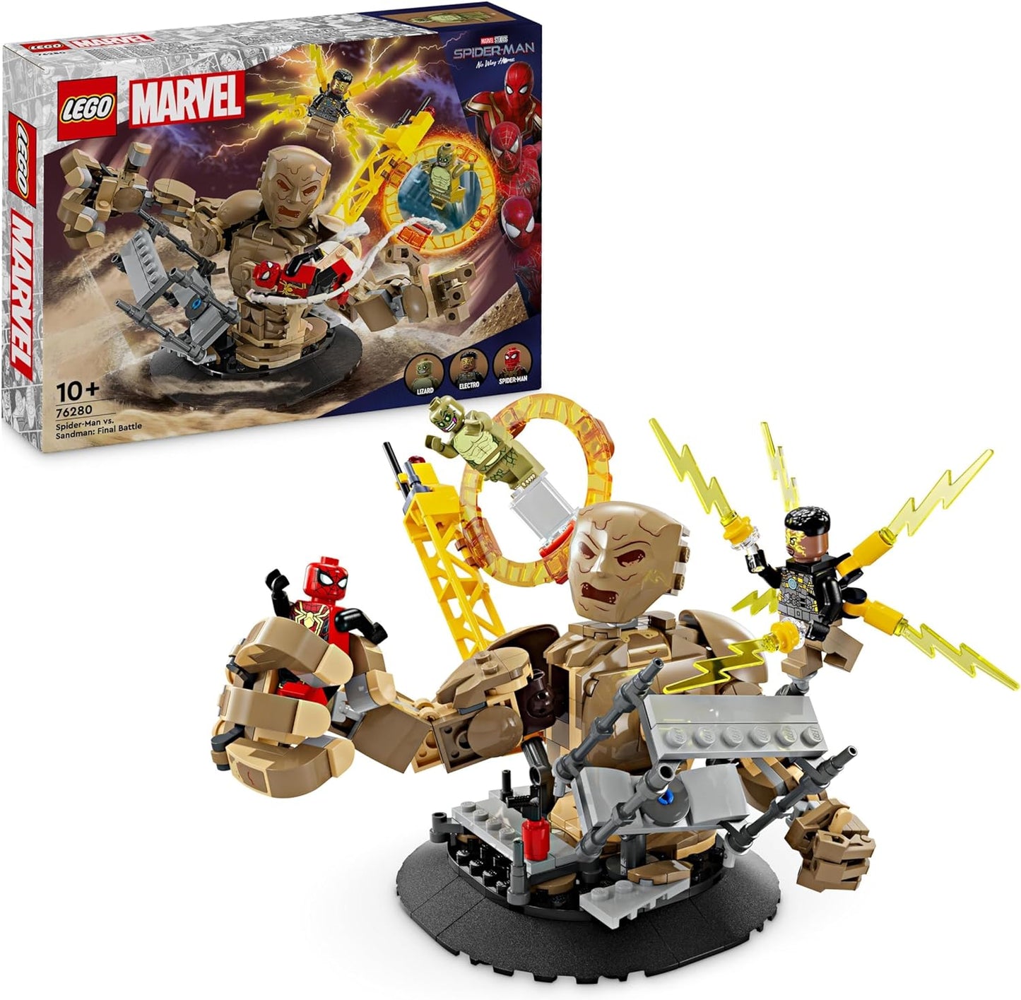 LEGO Marvel Spider-Man vs. Sandman: Showdown, Superhero Toy with Figures Including Lizard and Electro, Building Toy for Role Play, Gift for Action Enthusiast Boys and Girls 76280