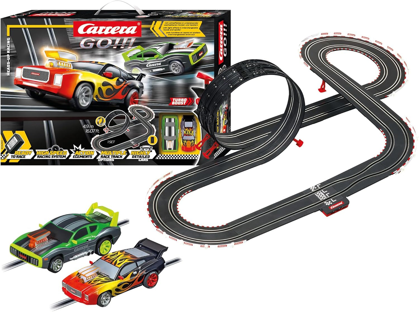 Carrera - 20062555 - Carrera GO!!! Heads-Up Racing Race Track Set I Racetracks and Licensed Slot Cars | Up to 2 Players | For Boys and Girls from 6 Years and Adults