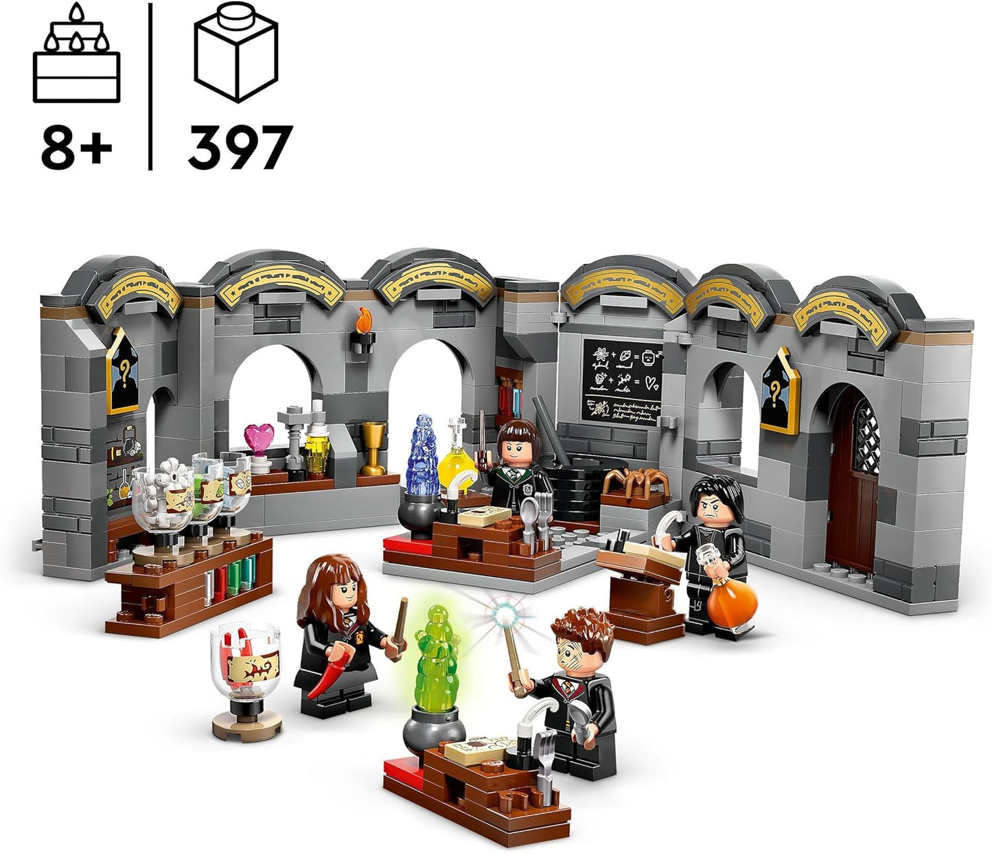 LEGO Harry Potter Hogwarts Castle Potion Lessons Fantasy Toy Buildable Classroom Gift Idea for Boys, Girls and All Fans with Hermione Granger and Severus Snape 76431