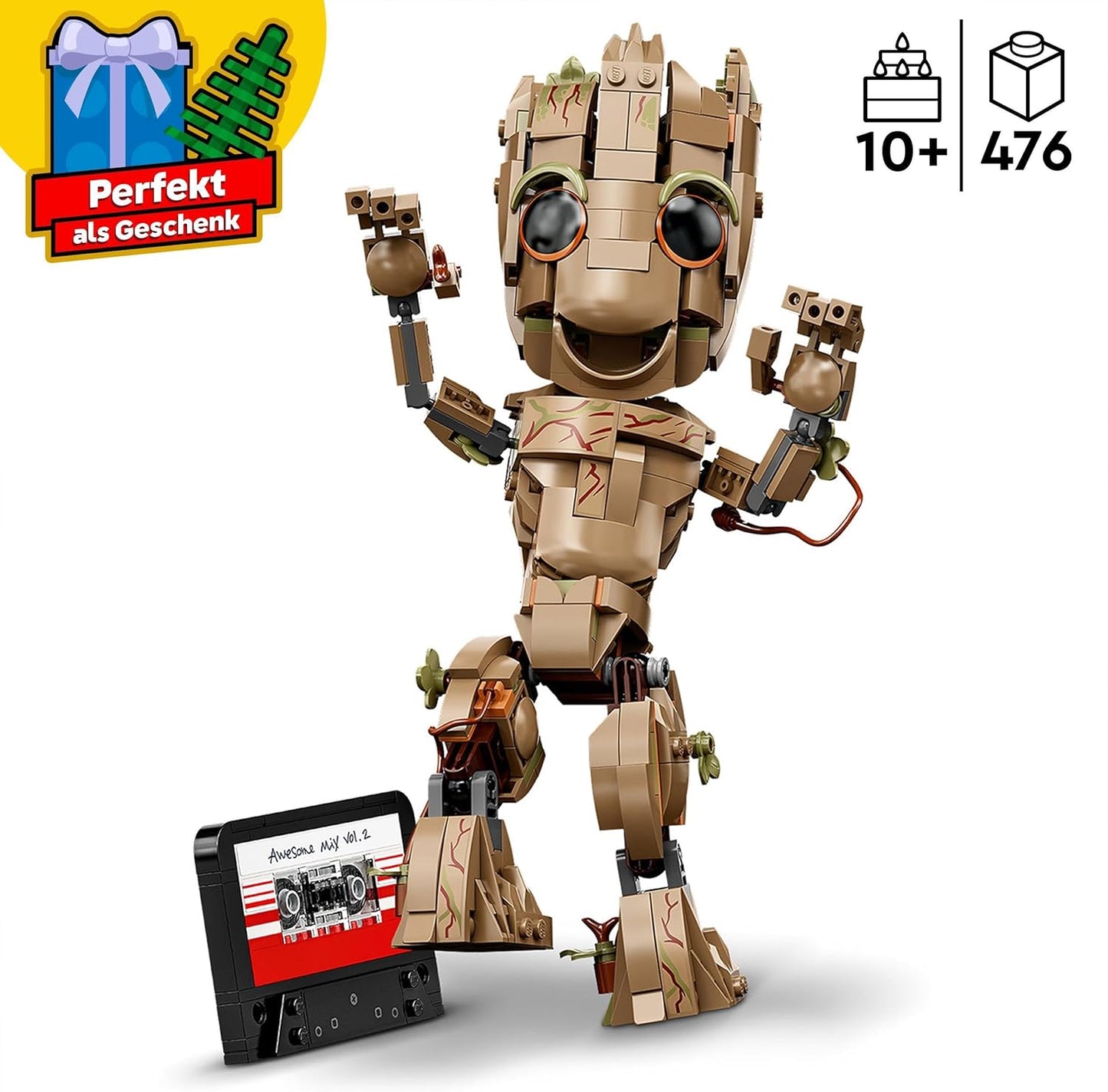 LEGO Marvel I Am Groot Building Toy Set with Baby Groot Figure from Guardians of The Galaxy 2, Great Gift for Children, Boys, Girls and Avengers Fans for Birthday, Christmas 76217