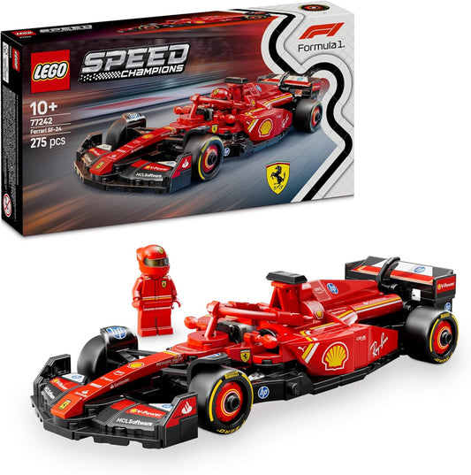 LEGO Speed Champions Ferrari SF-24 F1 Racing Car - Toy with Formula 1 Mini Figure to Collect - Construction Set for Children - Collectible - Gift for Boys & Girls from 10 Years or Adult Fans 77242