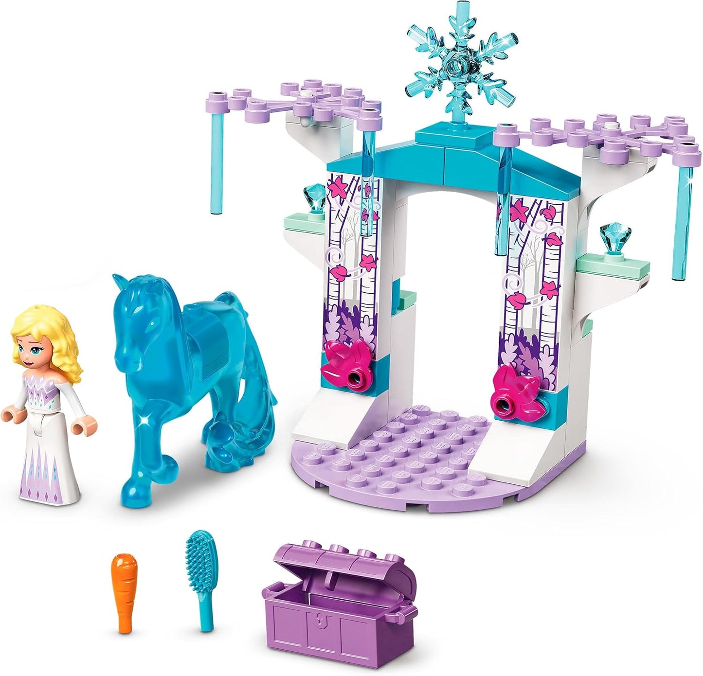 LEGO 43209 Disney Princess Elsa and Nokk Stable, Frozen, Toy with Elsa Mini Doll and Horse Figure, for children from 4 Years