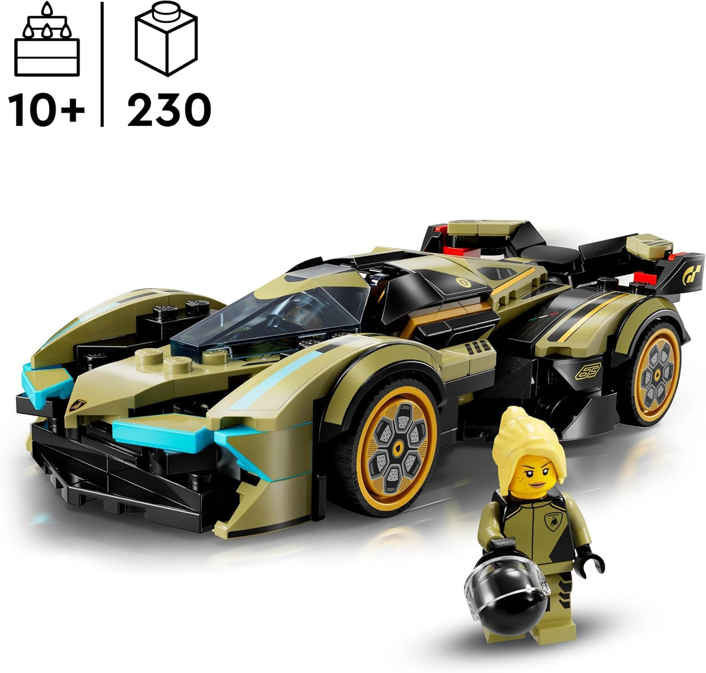 LEGO Speed Champions Lamborghini Lambo V12 Vision GT Super Sports Car, Toy Car with Buildable Model for Children, Gift for Boys, Girls and Gaming Fans 76923