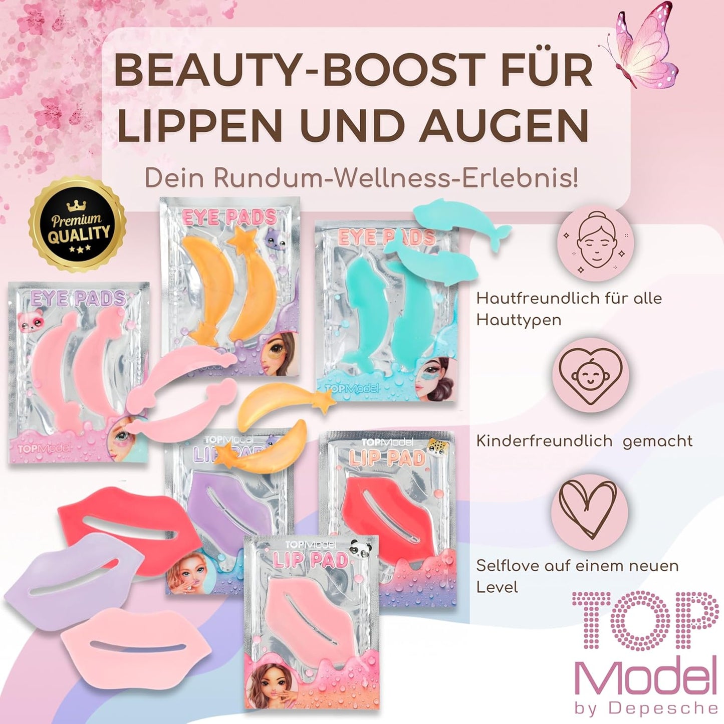 TOPModel Lip Pad Beauty and ME & TOPModel Eye Pads Beauty and ME - Pamper Your Lips and Eyes with Intensively Nourishing Products for a Fresh, Radiant Look and Pure Relaxation.