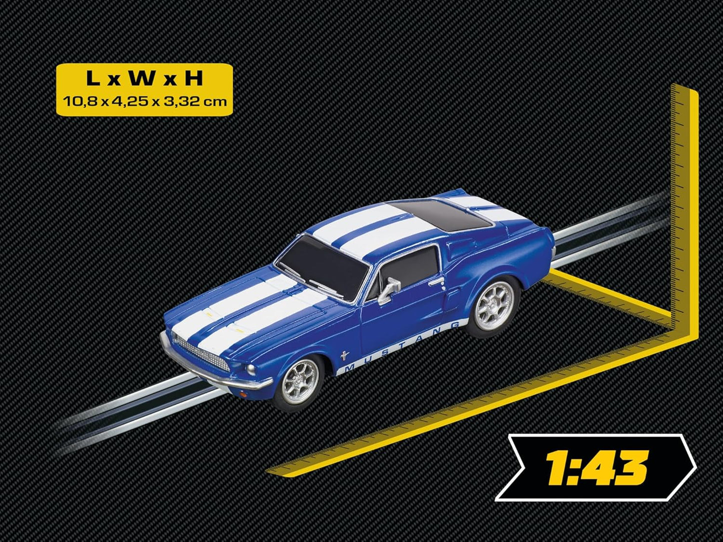 Carrera - 20064146 - Carrera GO!!! Ford Mustang '67 - Racing Blue I Racetracks and Licensed Slot Cars | Up to 2 Players | For Boys and Girls from 6 Years and Adults