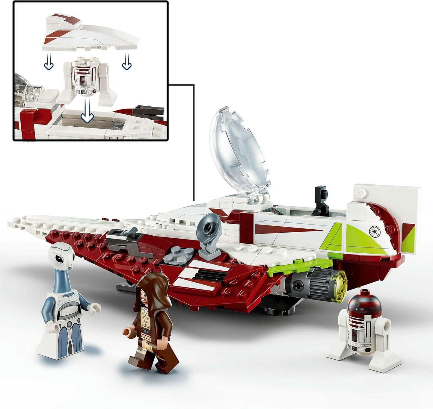 Lego Star Wars Obi-Wan Kenobis Jedi Starfighter, Building Toy with Taun We, Droid Figure and Lightsaber, Attack of the Clone Warrior Set 75333