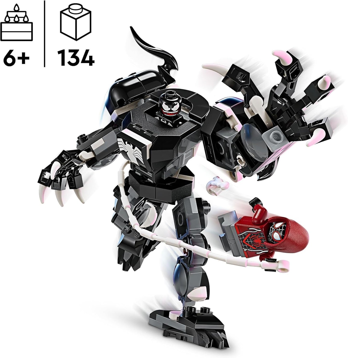 LEGO Marvel Venom Mech vs. Miles Morales, Movable Action Figures for Children, Spider-Man Set with Mini Figures for Superhero Duels, Toy Gift for Boys and Girls from 6 Years 76276