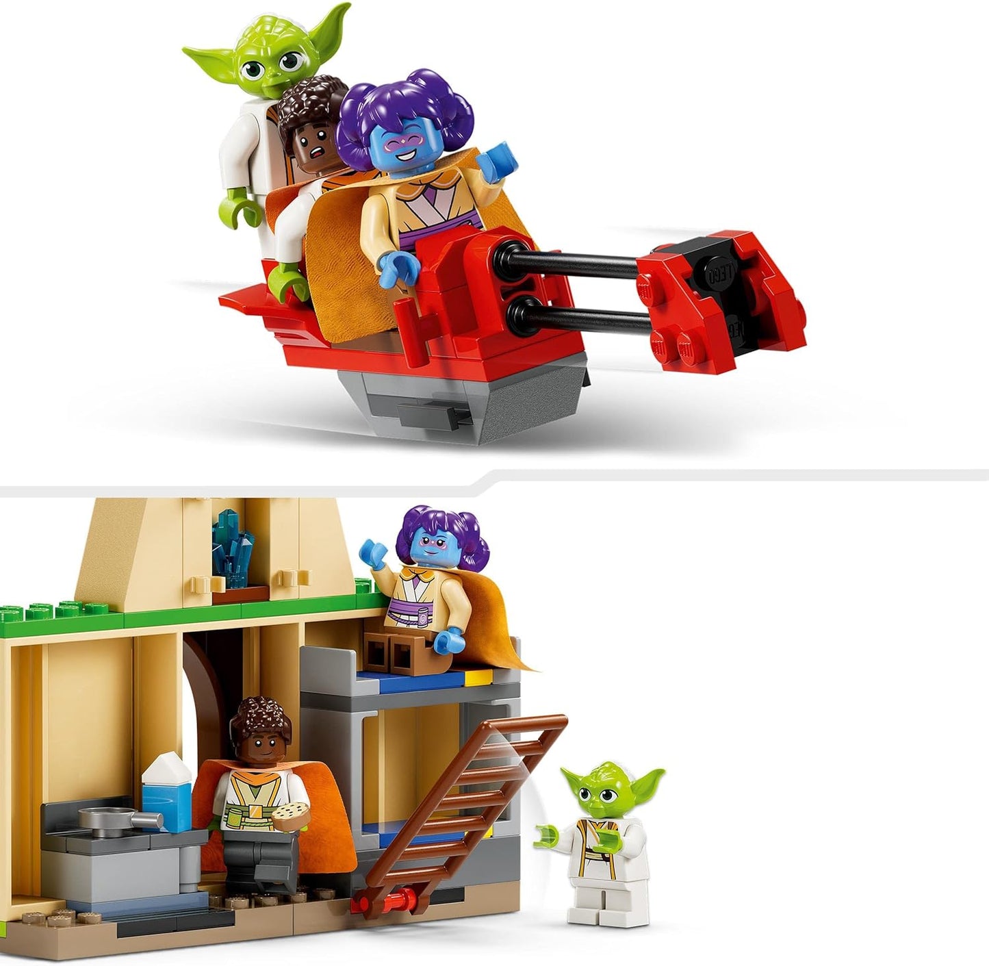 LEGO 75358 Star Wars Tenoo Jedi Temple, Game Set for Beginners with Mini Figures LYS Solay, Kai Brightstar, Master Yoda, Includes Speeder Bike and Lightsabers for Children from 4 Years