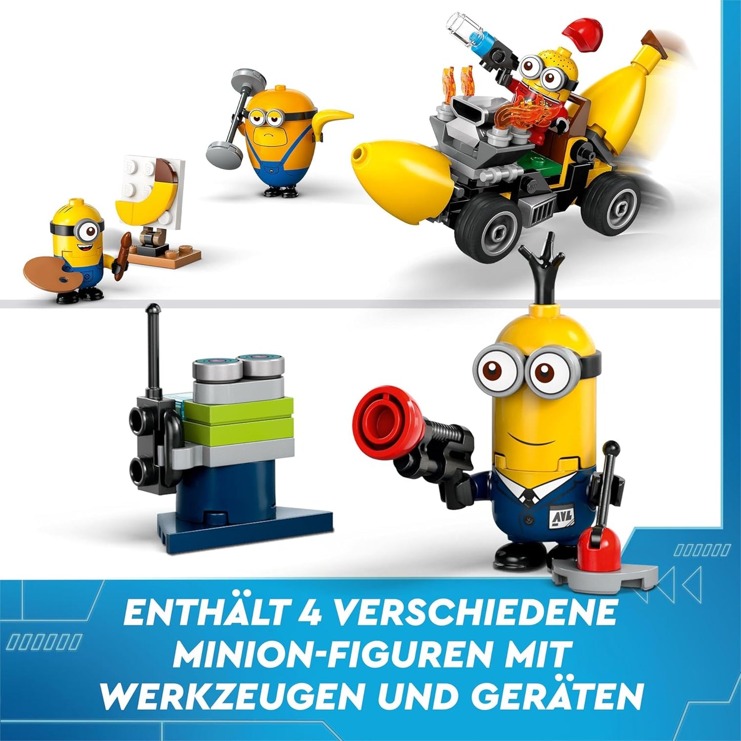 LEGO Despicable Me 4 Minions and the Banana Car Playset to Despicable Me 4, Kids Toy, Creative Minions Gift for Boys and Girls from 6 Years 75580