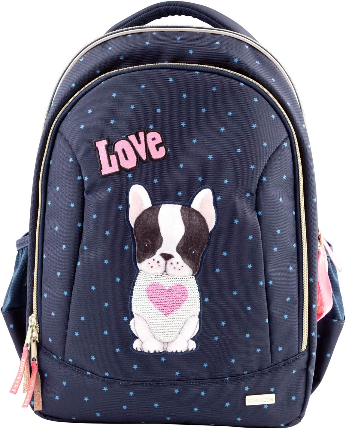 Depesche TOPModel 10739 School Backpack Dog Dark Blue Approx. 23 x 34 x 44 cm