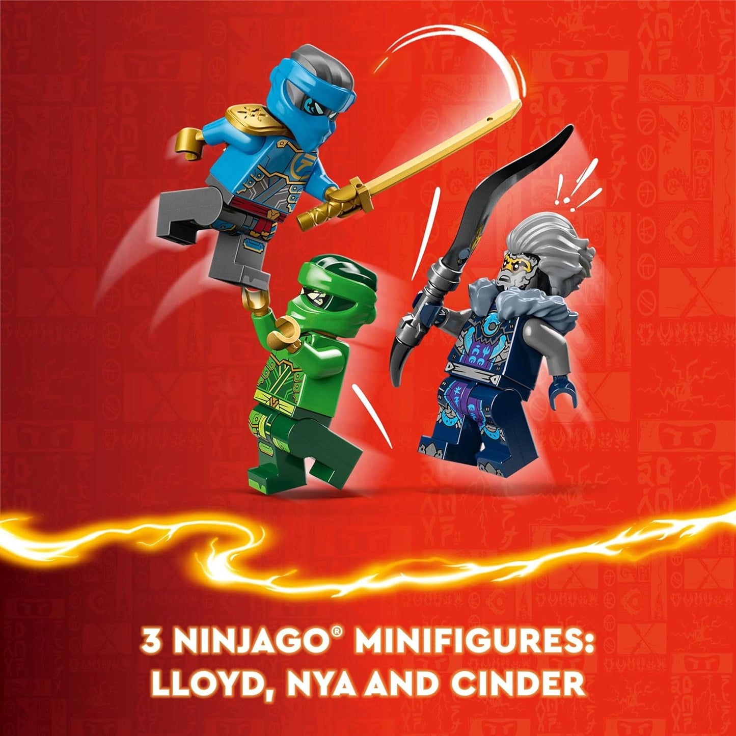 LEGO Ninjago 71817 Lloyd's Elemental Power Mech Adjustable Fighting Toy with 3 Ninja Action Figures, Adventure Playset for Boys and Girls, Ninja Gift Idea for Children from 7 Years