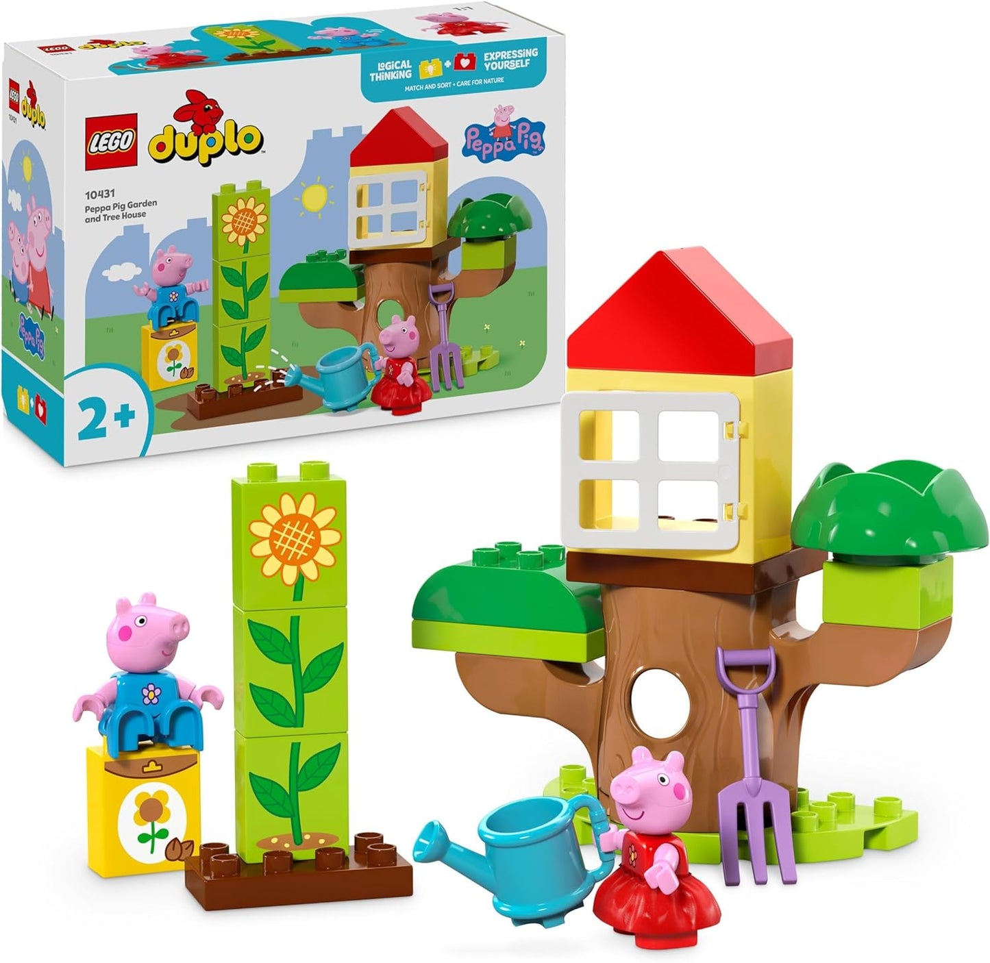 LEGO DUPLO Peppas Garden with Tree House: Toy Tree, Learning Set for Preschool Children to Build and Rebuild with 2 Figures, Gift Idea for Children from 2 Years, Boys and Girls 10431