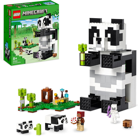 LEGO 21245 Minecraft The Panda House Set, Movable Panda Toy House with Animal Figures and Skeleton, Toy for Boys and Girls from 8 Years