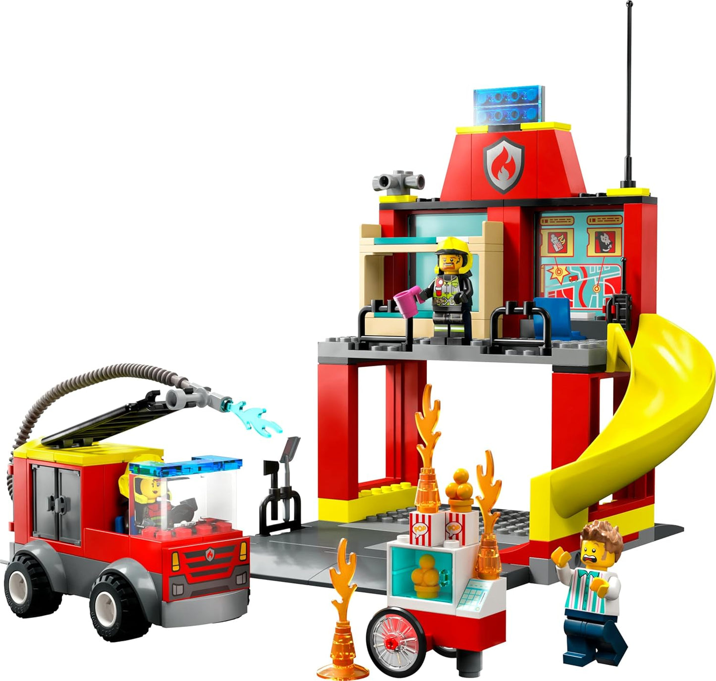 LEGO City 60375 Fire Station and Fire Engine, Fire Brigade, Educational Toy for Children Aged 4 Years and Above, Gift for Boys and Girls