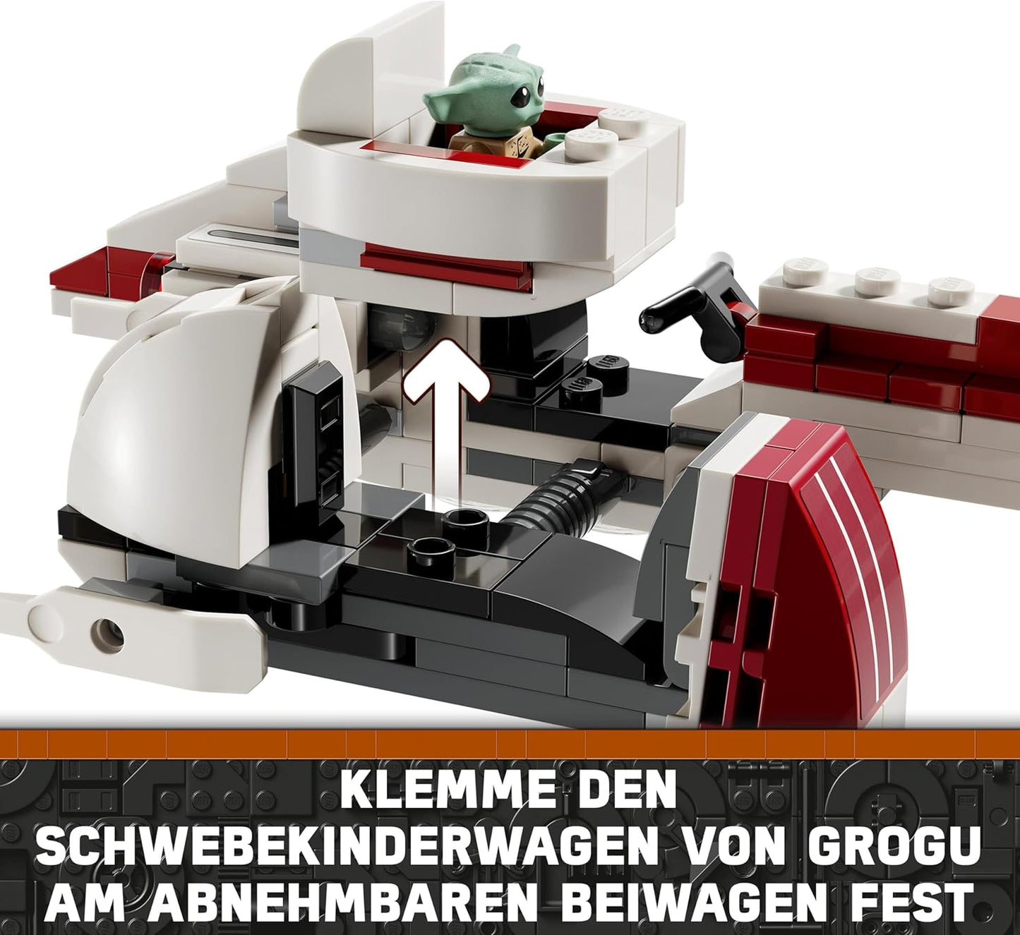 Lego Star Wars Escape with the BARC Speeder, The Mandalorian Set, Toy Bike with Sidecar, Includes Kelleran Beq and Grogu Figures, Gift for Boys and Girls 8 Years and Up, 75378