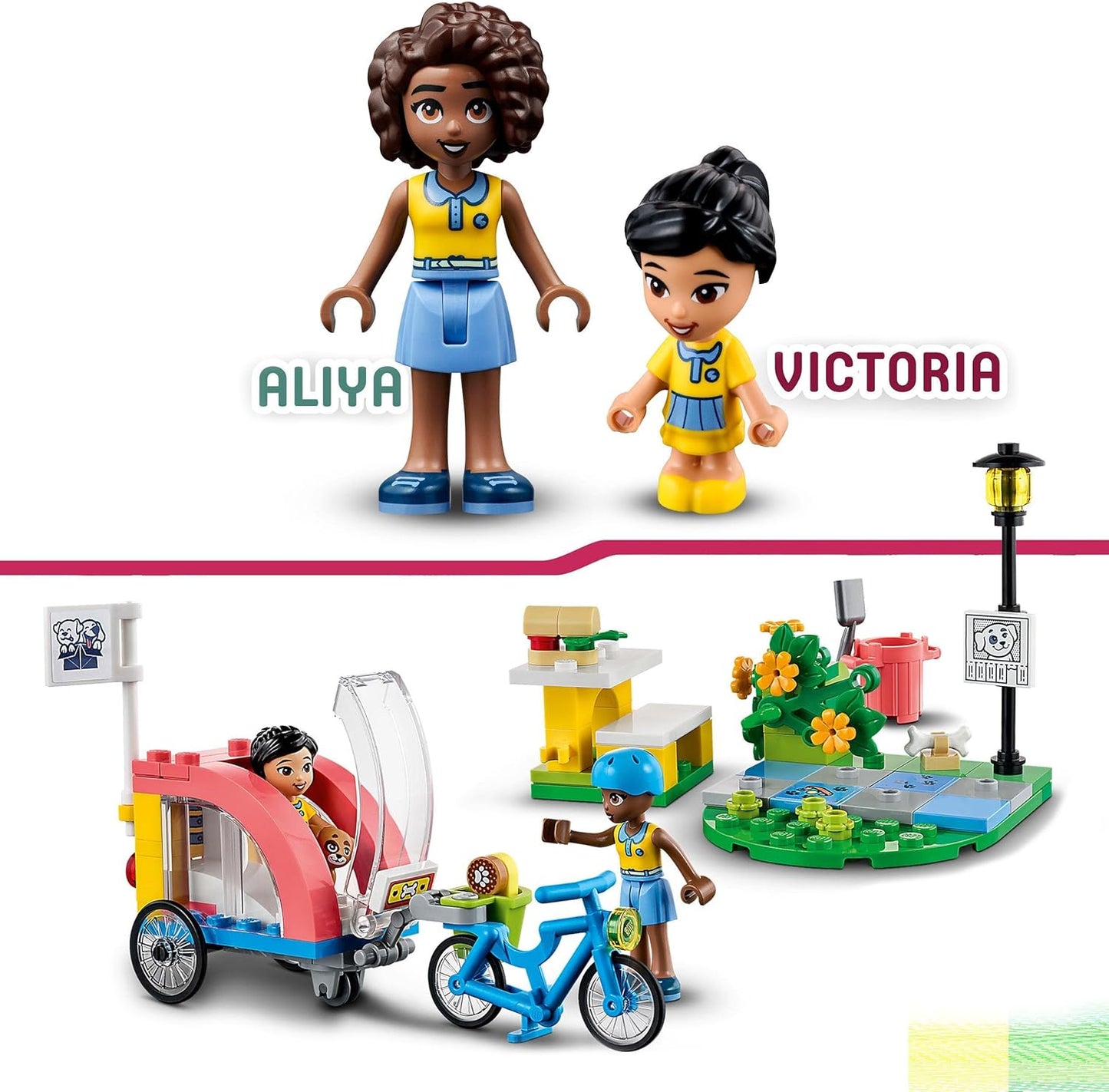 LEGO 41738 Friends Dog Rescue Bike, Animal Rescue Toy with Puppy Animal Figures and Mini Dolls from 2023 for Children from 6 Years, Animal and Puppy Care