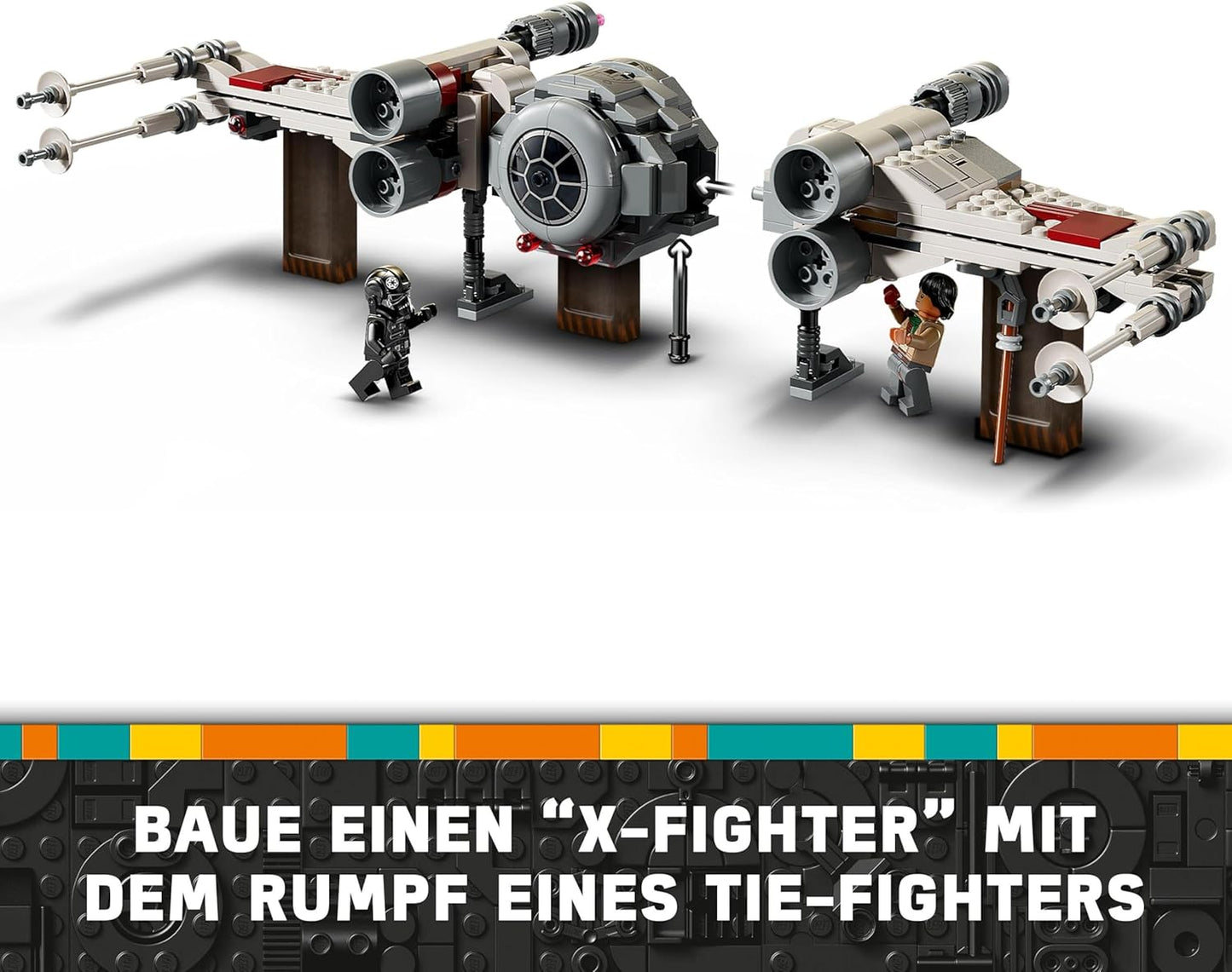 LEGO Star Wars Mashup of TIE Fighter & X-Wing, Buildable Toy Star Hunter Gift Idea for Children, Adjustable Star Ships, Gift for Boys, Girls and All Fans 75393