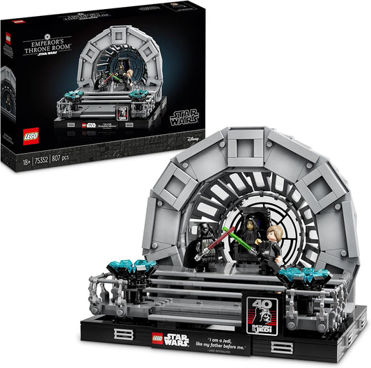 LEGO Star Wars Throne Room of the Emperor Diorama, Return of the Jedi, 40th Anniversary Set, Collectible Gift for Adults with Luke Skywalker and Darth Vader Mini Figures 75352