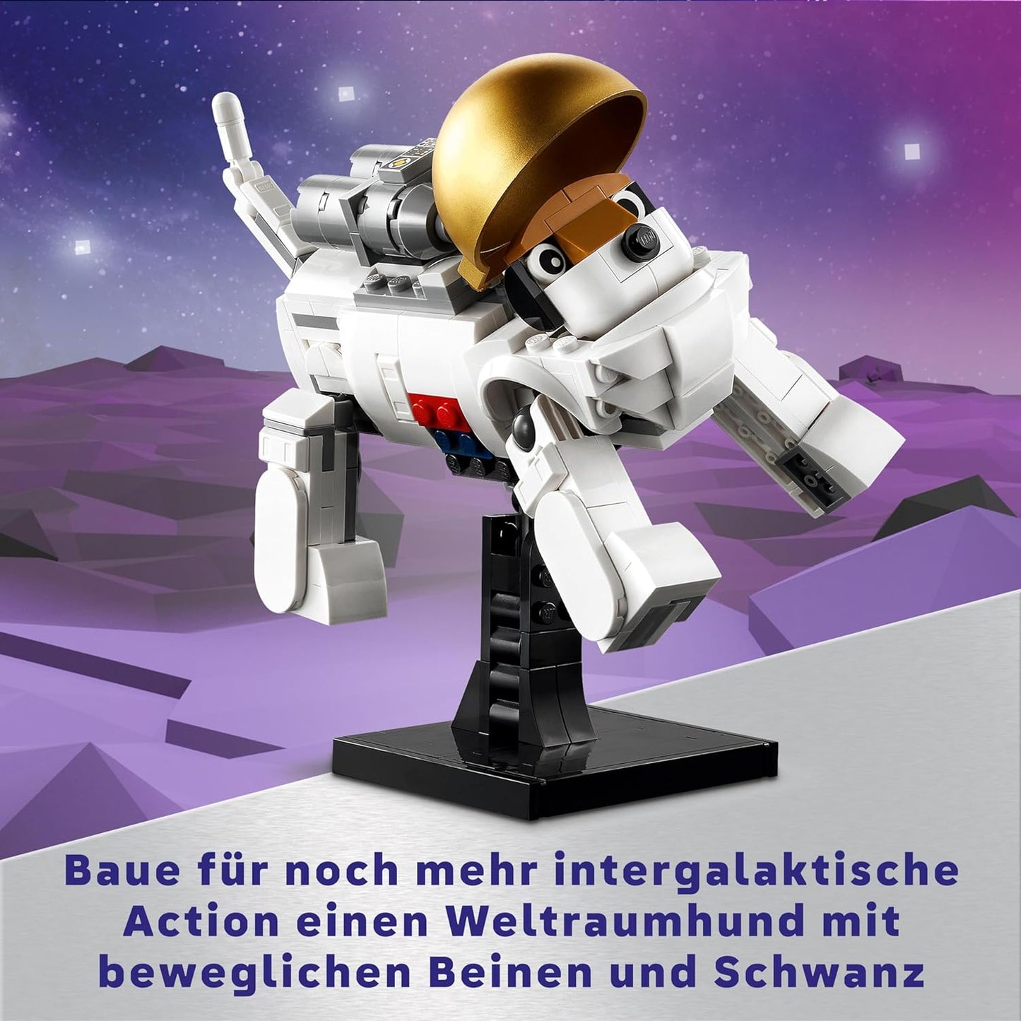 LEGO Creator 31152 3-in-1 Astronaut in Space Toy, Model Kit with Dog and Spaceship for Children, Nursery Decoration, Creative Gift for Boys and Girls from 9 Years