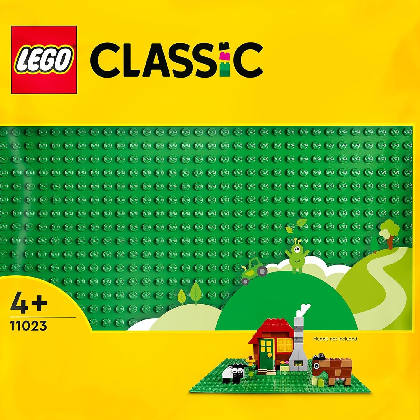 LEGO 11023 Classic Green Building Plate, Square Base Plate with 32 x 32 Nubs as a Base for Constructions and Other Sets