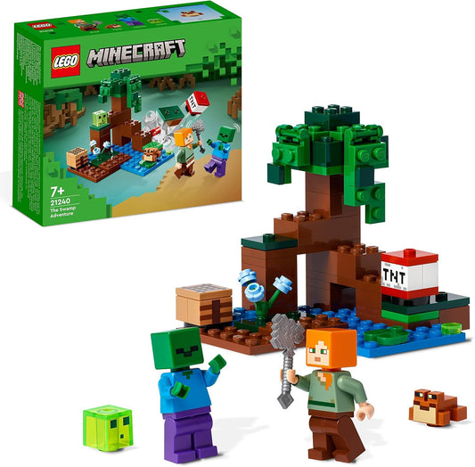 LEGO Minecraft 21240 The Swamp Adventure Set, Toy with Figures with Alex and Zombie Figures in Biome, Birthday Gift for Children from 8 Years