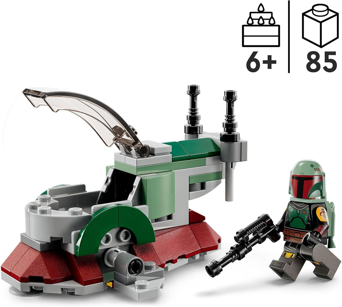 LEGO 75344 Star Wars Boba Fetts Starship Microfighter Set, Mandalorian Model, Buildable Toy with Flick Shooter and Adjustable Wings