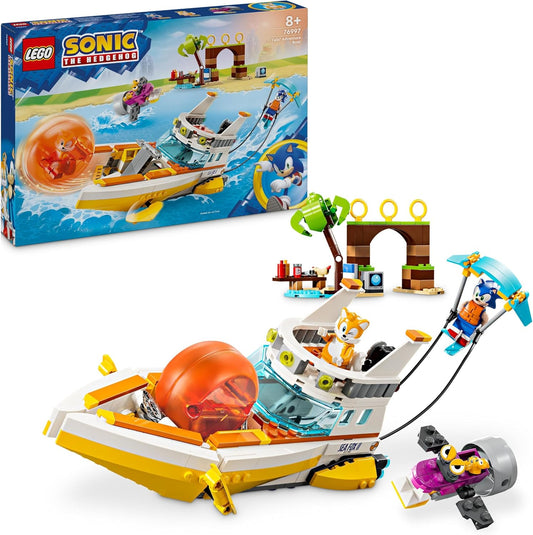 LEGO Sonic The Hedgehog Tails' Adventure Boat, Interactive Boat Toy with Video Game Characters and Water Ski, Gift for Boys, Girls and Gamers from 8 Years, 76997