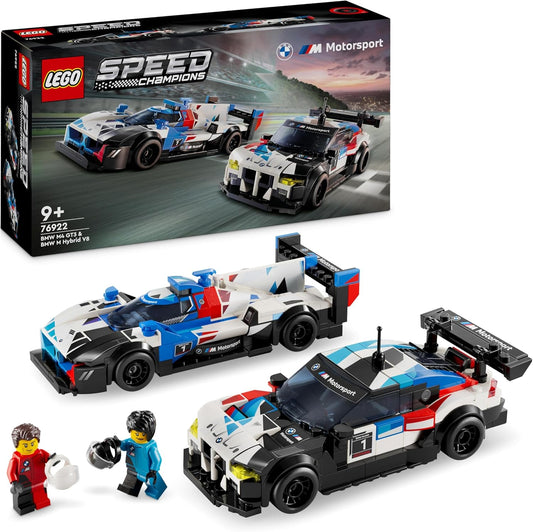 LEGO Speed Champions BMW M4 GT3 & BMW M Hybrid V8 Racing Car Toy with 2 Buildable Model Cars and 2 Racer Mini Figures, Gift for Boys, Girls from 9 Years, Model Car 76922