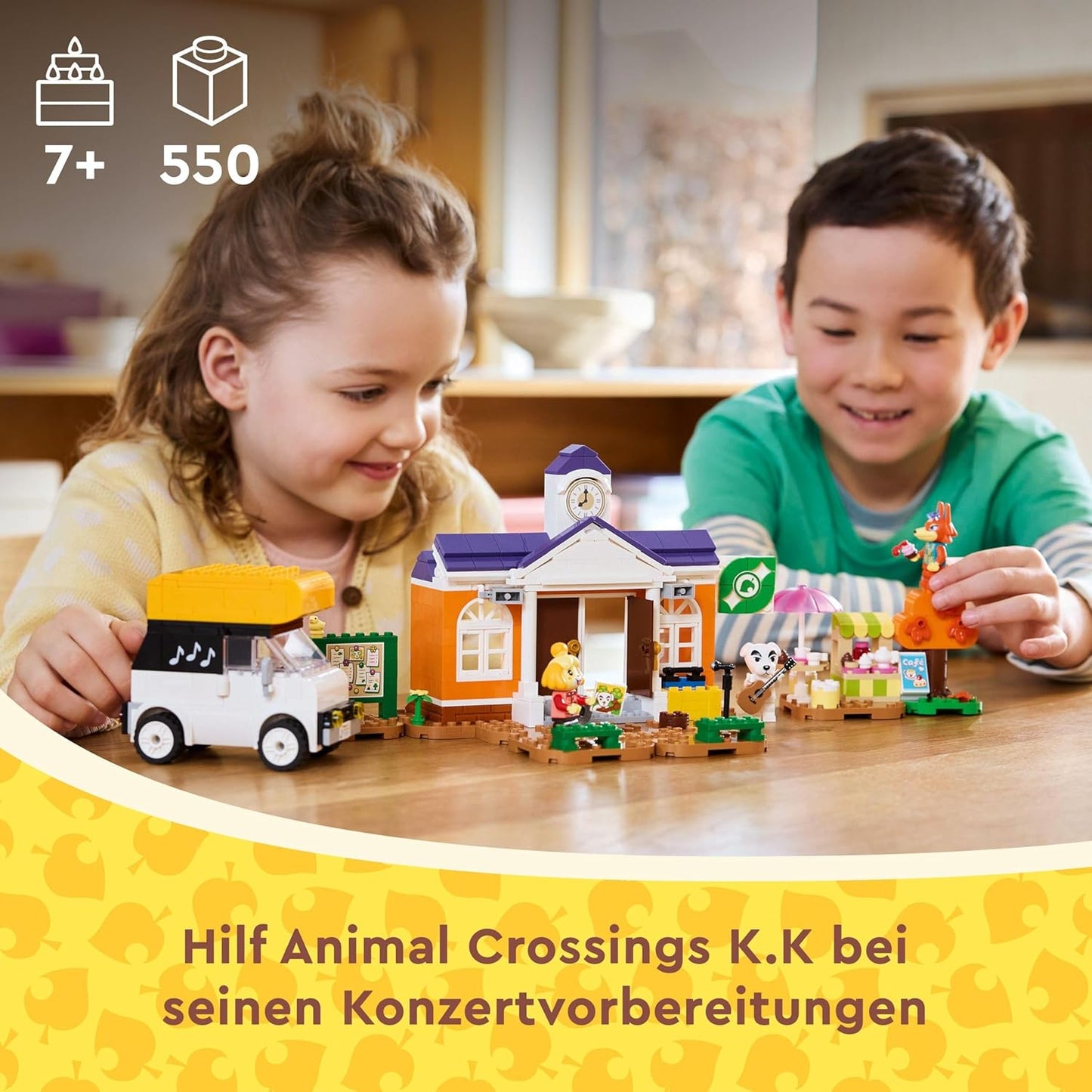 LEGO Animal Crossing K.K. Plays on the Festival Court, Construction Toy with Café and Car from the Video Games, Playset for Girls and Boys from 7 Years, Gift for Children 77052