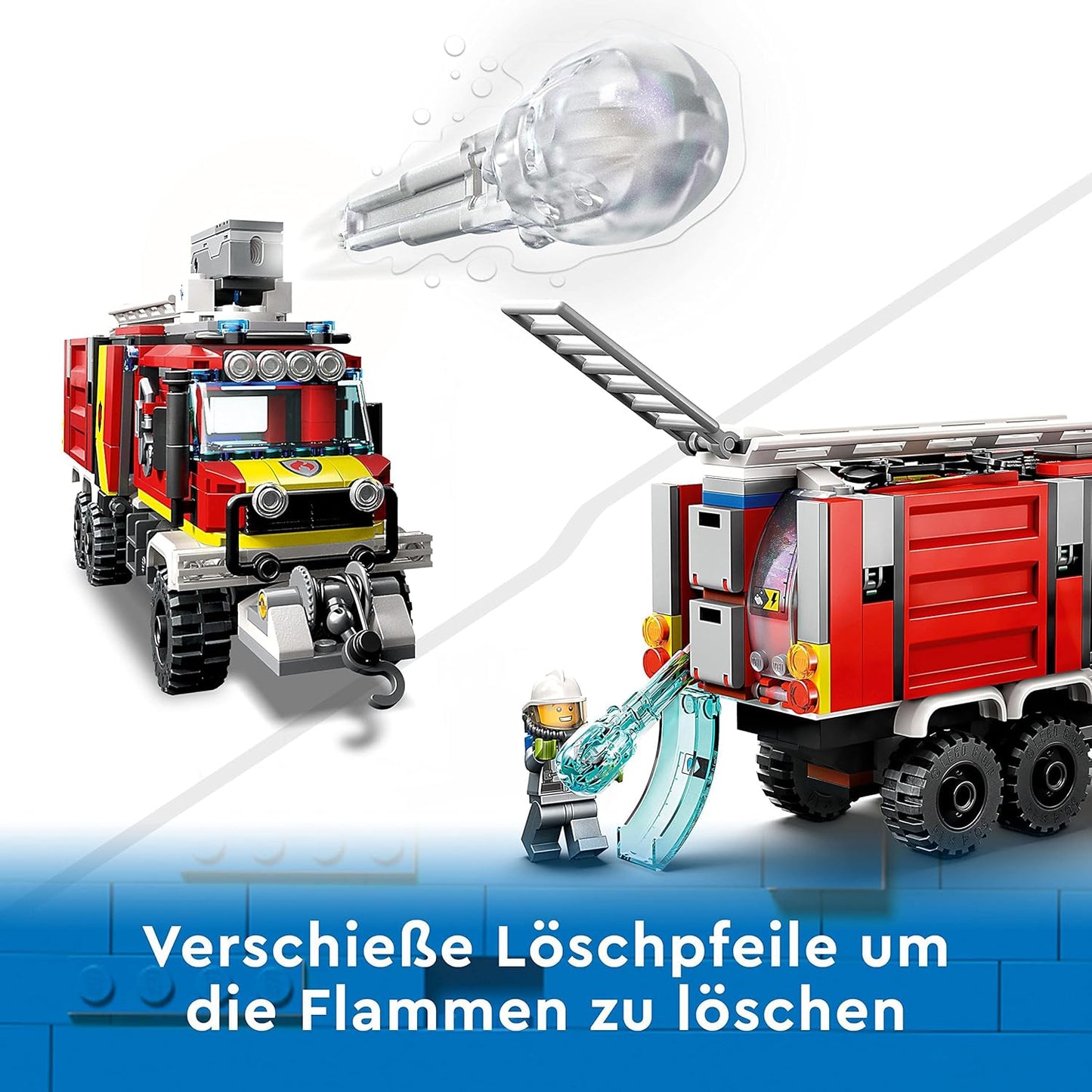 LEGO 60374 City Einsatzleitwagen der Feuerwehr, modernes Feuerwehrauto-Spielzeug mit Löschdrohnen, mit Figuren für Kinder