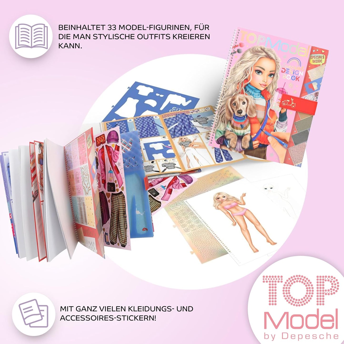 Depesche TOPModel Malbuch Set: Special Design Book + TOPModel Malbuch BEAUTY FUN