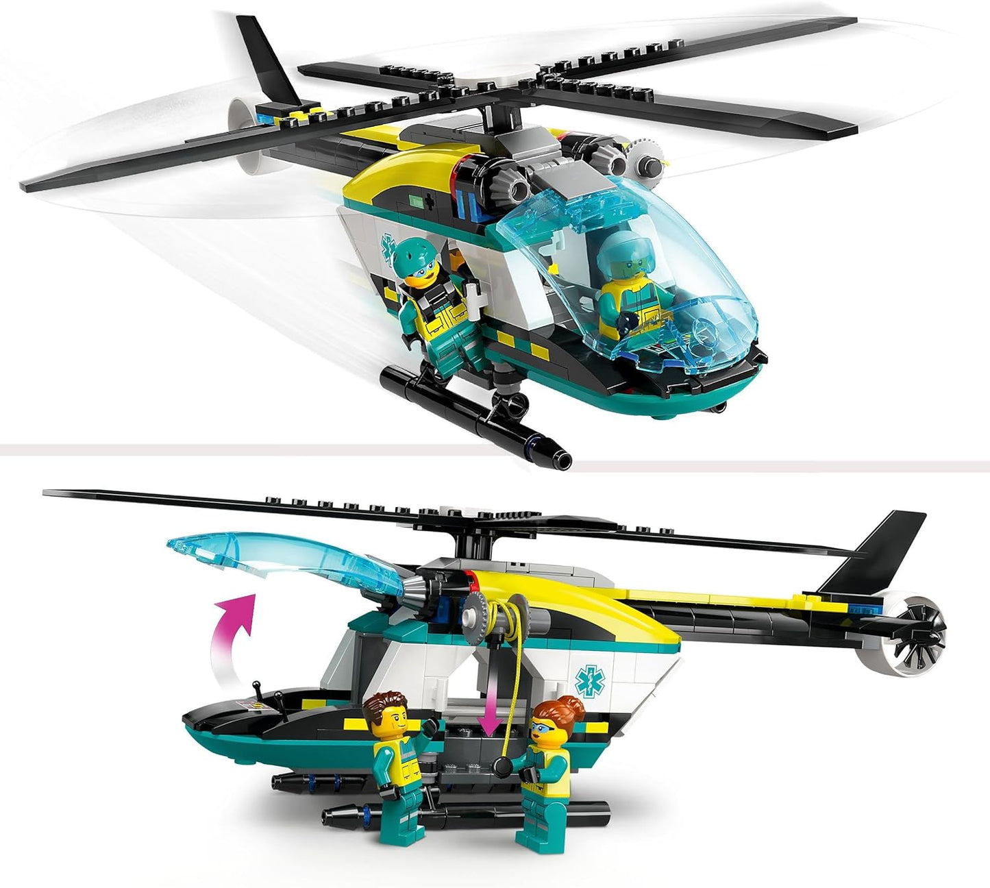 LEGO City Rescue Helicopter, Helicopter Toy for Children, Helicopter with Winch, Rotors and 3 Figures Including Pilot, Hiker and Air Saver, Gift for 6 Year Old Boys and Girls 60405