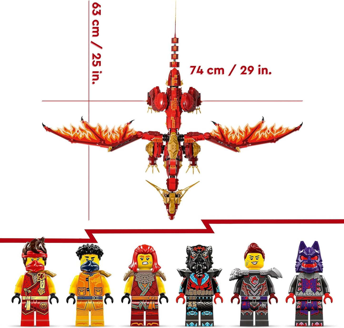 LEGO Ninjago Spring Dragon of Movement, Adventure Toy for Children, Ninja Playset with 6 Mini Figures, Birthday Gift for Boys and Girls from 12 Years, Fantasy Play Set 71822