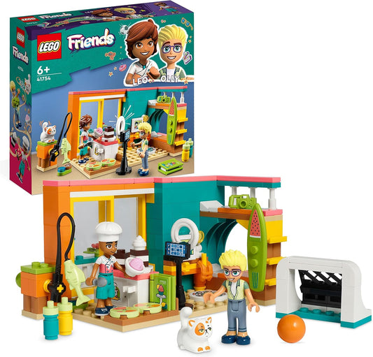 LEGO Friends Leos Room Baking Playset, Collector's Toy for Girls and Boys with Olly Mini Doll and Kitten Churro, 2023 Series Figures, Small Gift 41754