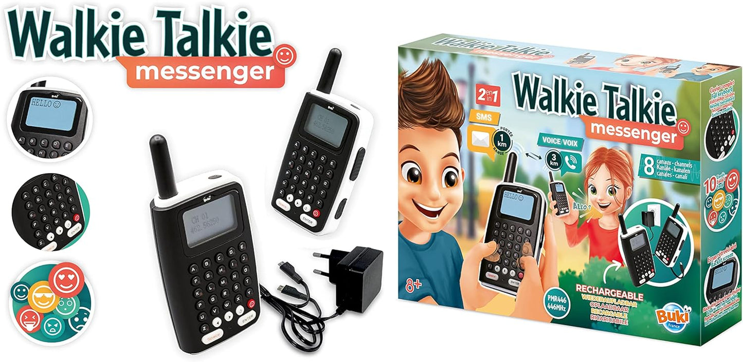 Buki France TW04 Walkie Talkie Messenger Black and White