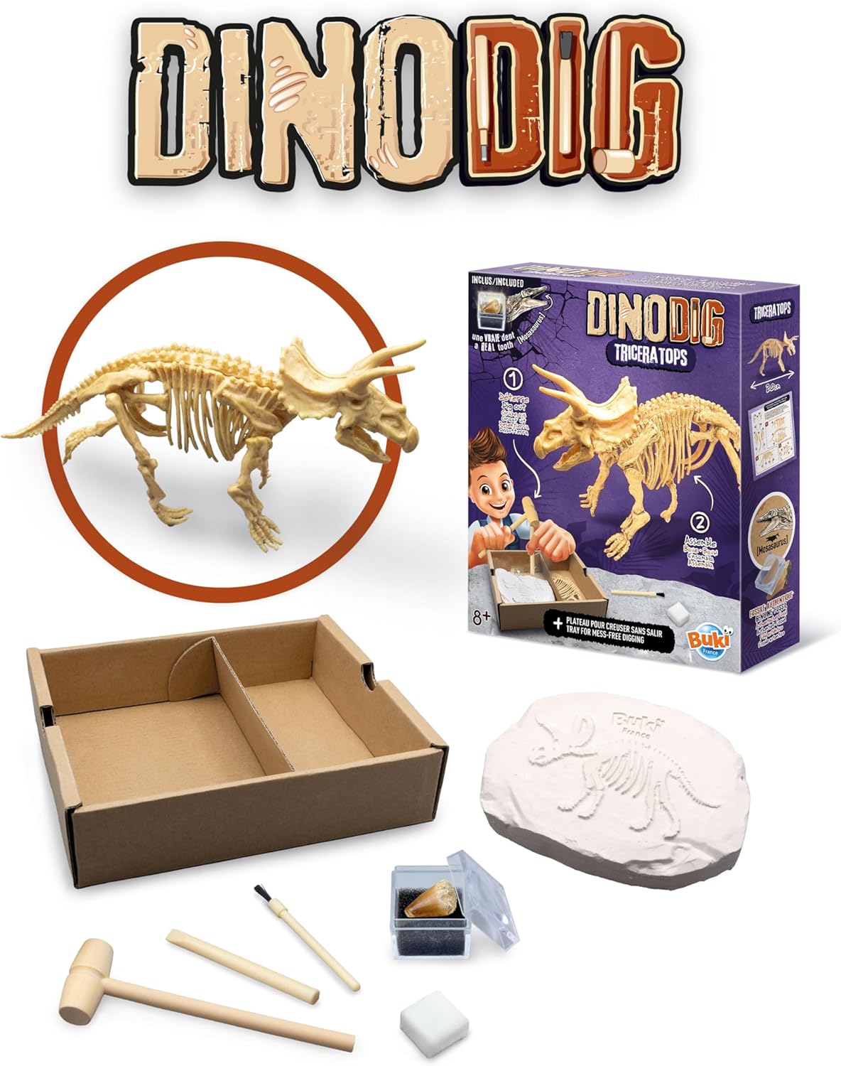 Dino dig Triceratops Dinosaurier Ausgraben 20 cm