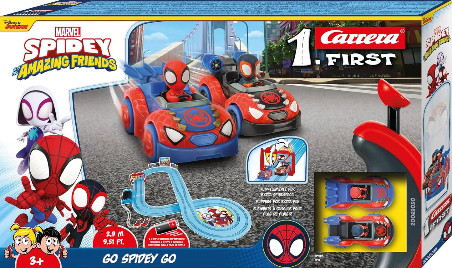 Carrera - 20063050 - Carrera First I Spidey Go Webs Go Race Track Set I Car for Racetrack | Racetracks and Licensed Slot Cars | Up to 2 Players | For Children from 3 Years and Adults