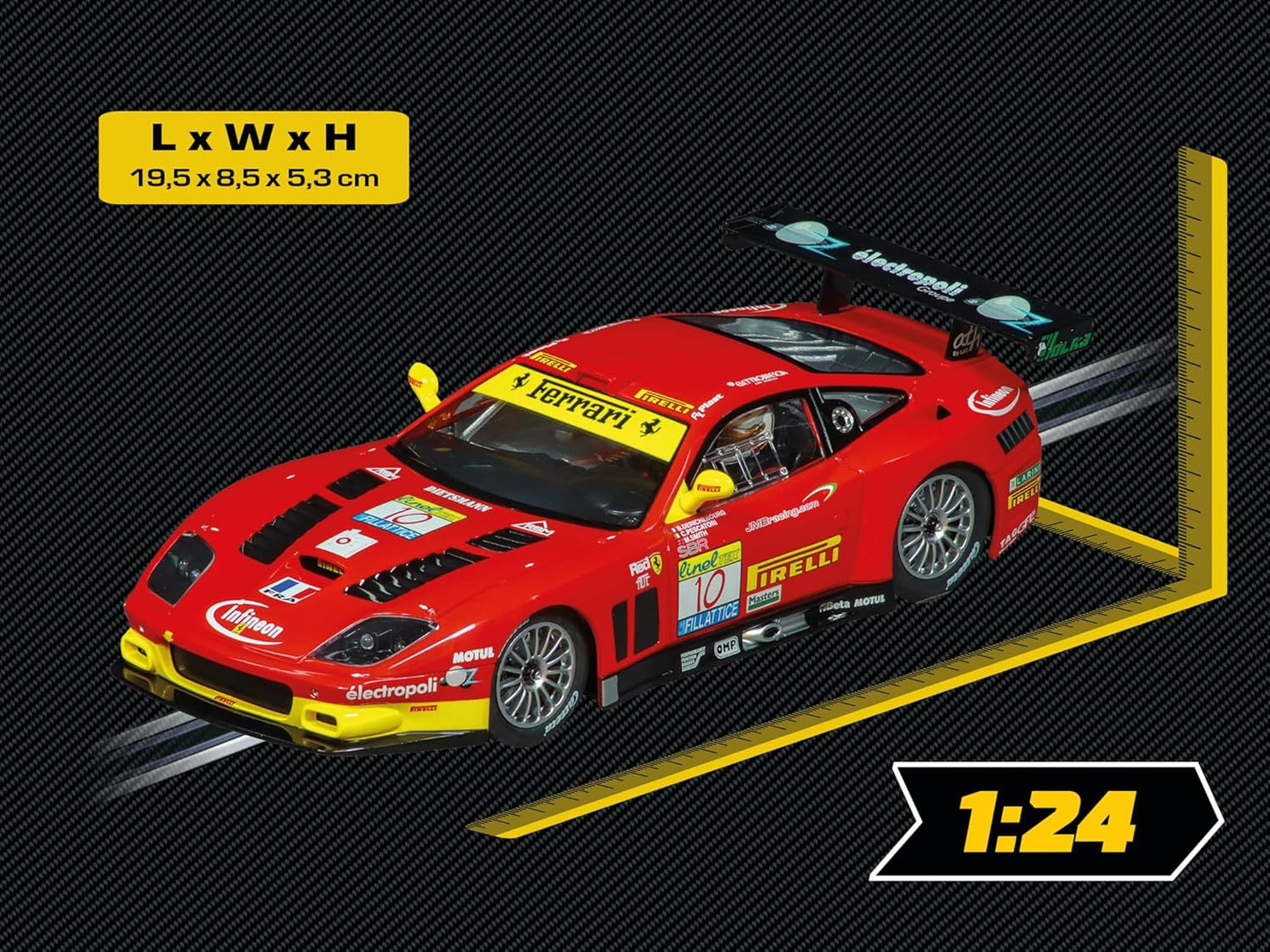 Carrera Digital 124 I Ferrari 575 GTC "No.10" Spa Francorchamps 2017 I Car for Racetrack | Racetracks and Licensed Slot Cars | Up to 4 Players | For Children from 10 Years & Adults