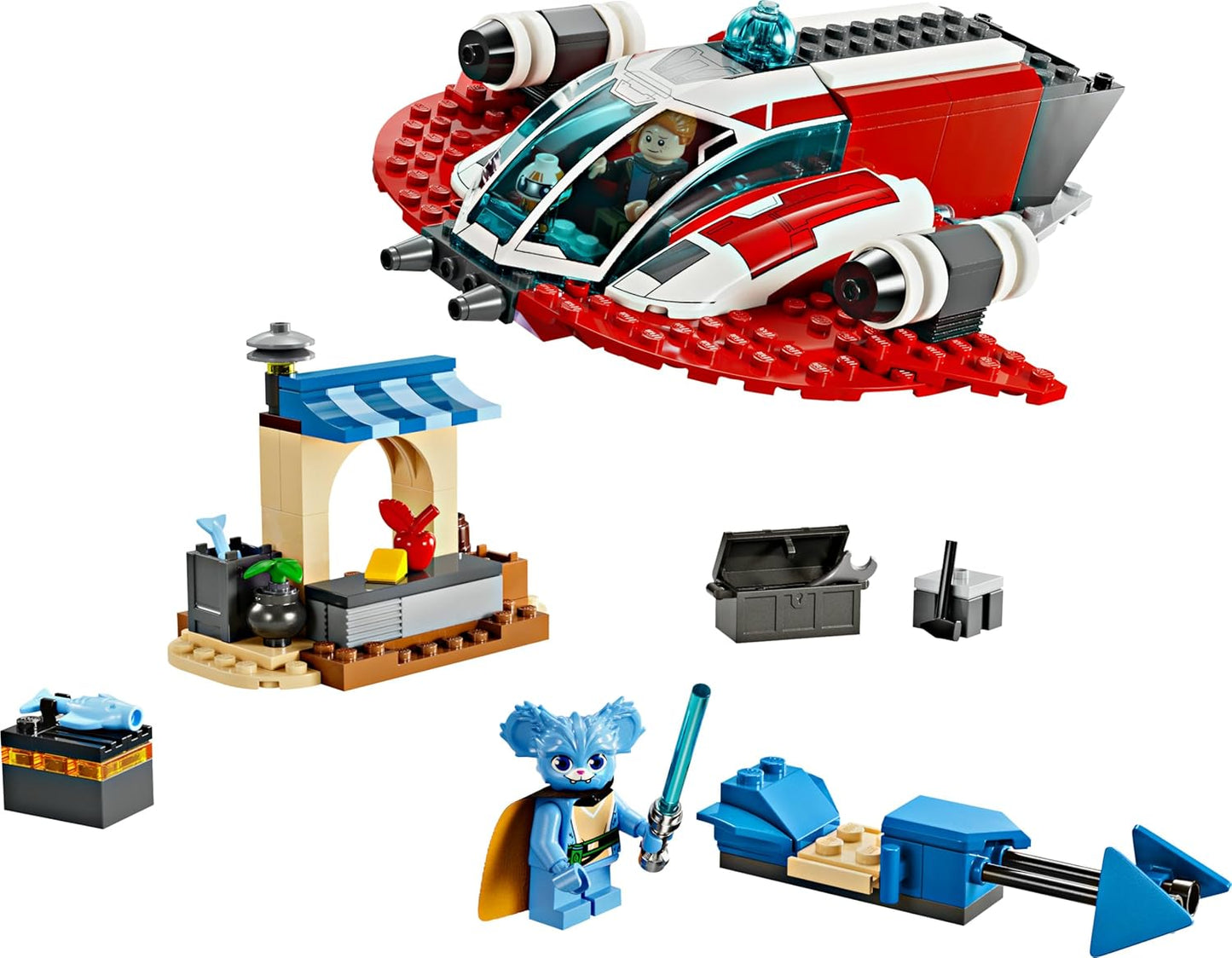 LEGO Star Wars: Young Jedi Adventures The Crimson Firehawk Starter Set for Children with Buildable Spaceship Toy, Speeder Bike and 3 Figures, Gift for Boys and Girls from 4 Years 75384