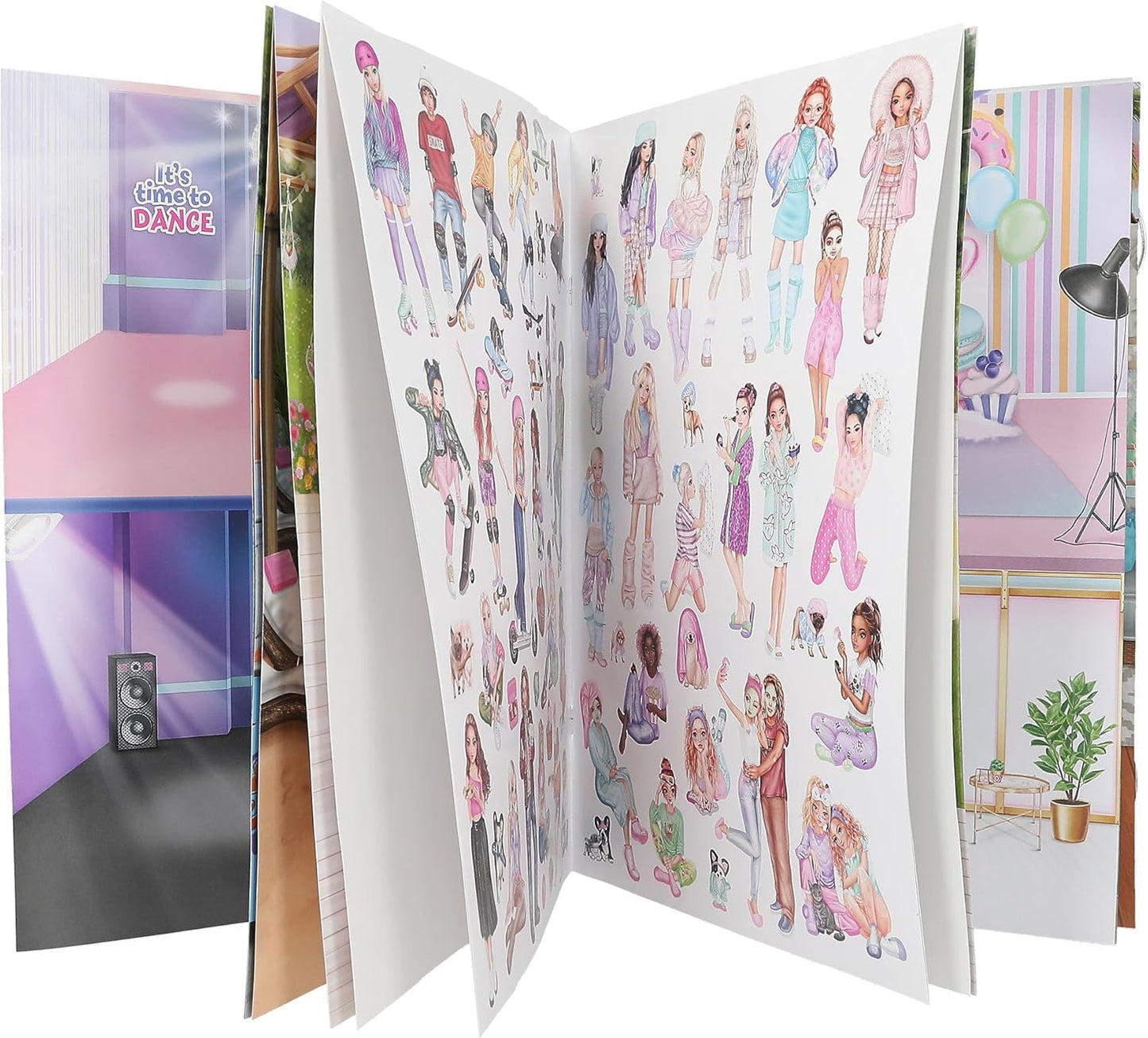 Depesche 12702 TOPModel Stickerworld Sticker Book with 20 Background Pages to Design Yourself Includes 138 Stickers