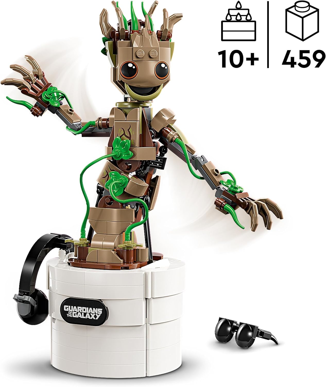 LEGO Marvel Dancing Groot 76297, Animated Mini Figure of a Character from Guardians of the Galaxy, Interactive Play Set, Superhero Gift for Boys and Girls