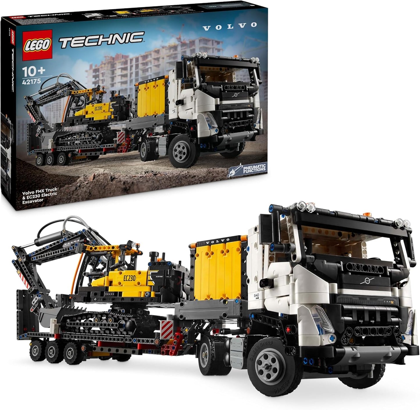 LEGO Technic Volvo FMX Truck with EC230 Electric Crawler Excavator, Children's Toy, Gift Set for Boys and Girls from 10 Years, Toy Construction Vehicles, Excavator Toy Set 42175