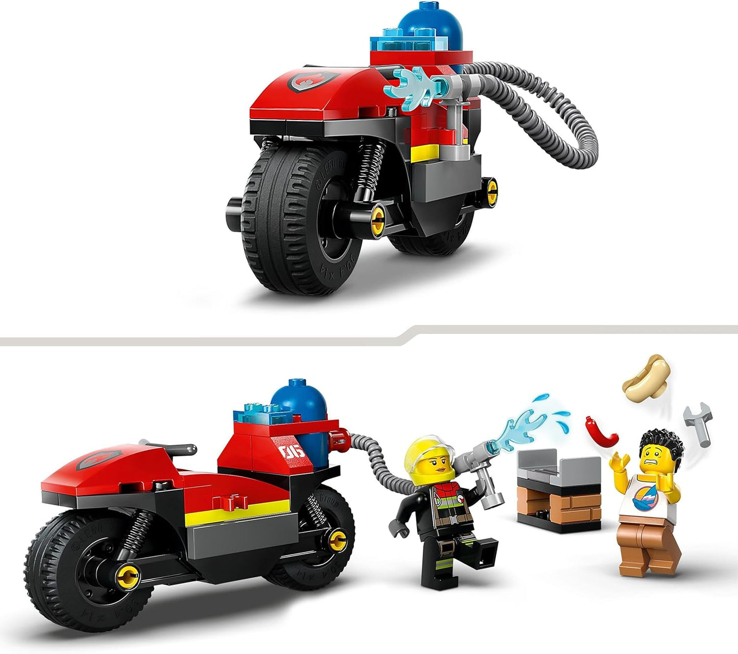 LEGO City 60410 Fire Engine Motorcycle, Fire Engine Toy for Children from 4 Years with Motorcycle and 2 Mini Figures Including Firefighter, Imaginative Playing Experience, Gift for Boys and Girls