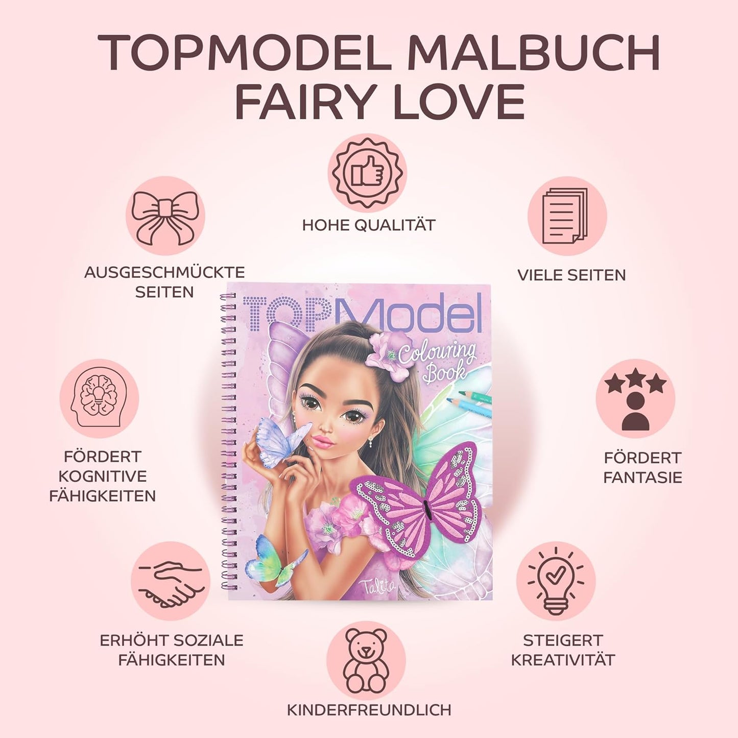 TOPModel Colouring Book with Sequins Fairy Love - Creative Drawing Fun with Glitter | Double Joy: Two TOPModel Colouring Books with Sparkling Sequins for Imaginative Children