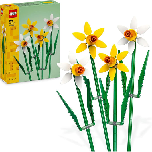 LEGO Narzissen, Kunstblumen für Kinder, Baue und präsentiere diesen Blumenstrauß zu Hause als Zimmer- oder Schreibtischdekoration, Geschenke für Mädchen, Jungen, Botanik Kollektion 40747