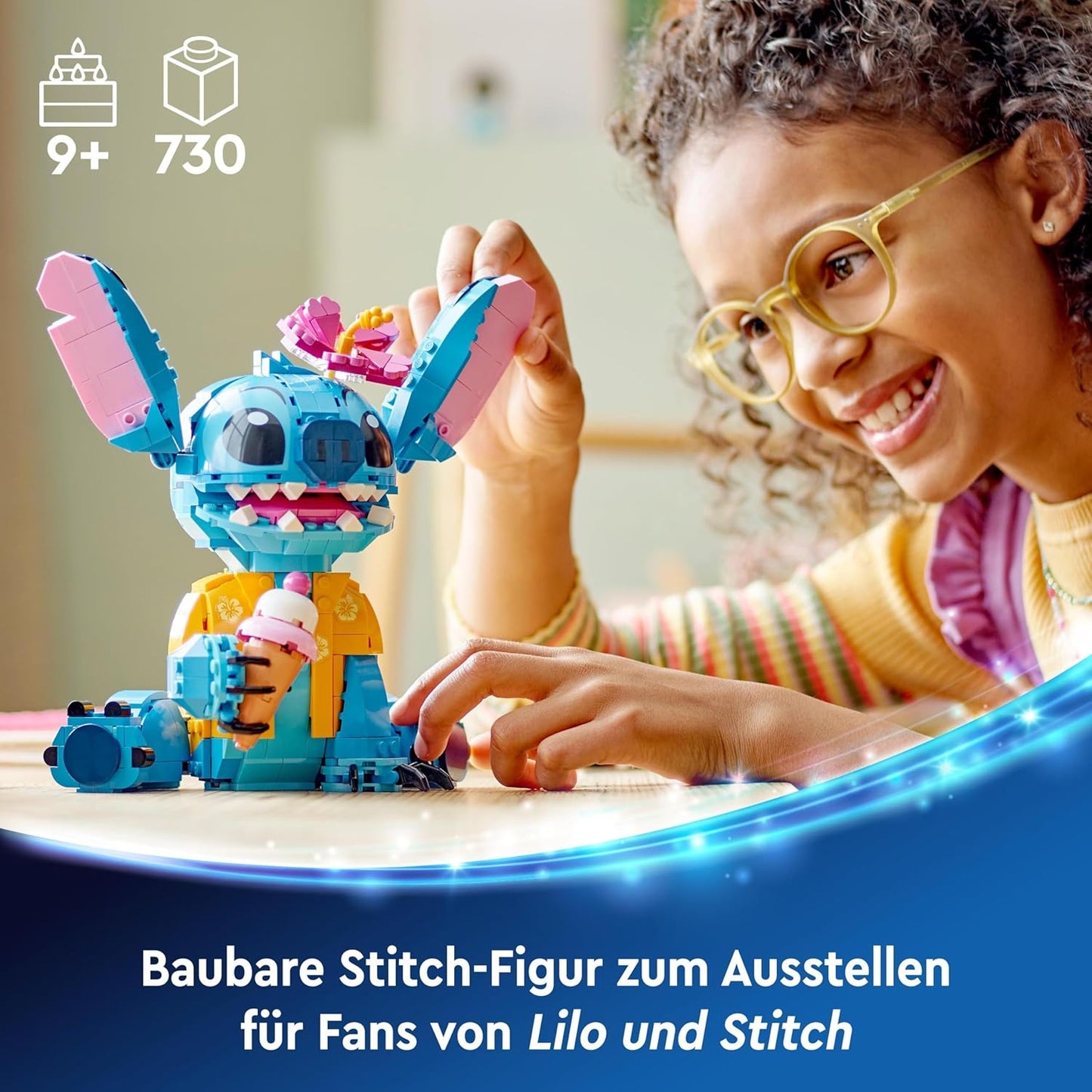 LEGO, Disney Stitch, Bau- und Spielset für Kinder, Figur mit Eiswaffel, Spielzeug, kreatives Set zum Bauen, ideales Geschenk für Mädchen, Jungen und alle Fans der Kinoerfolgs Lilo & Stitch 43249