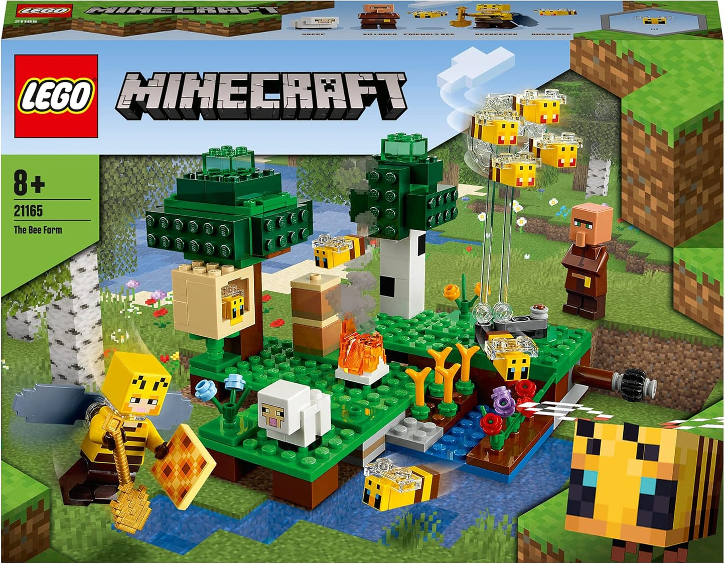 LEGO 21165 Minecraft The Bee Farm Construction Kit with Beekeeper and Sheep Figure, Toys for Boys and Girls from 8 Years