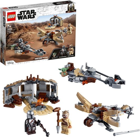 LEGO 75299 Star Wars: The Mandalorian Trouble on Tatooine Construction Kit with Baby Yoda the Child Figure, Season 2, Playset