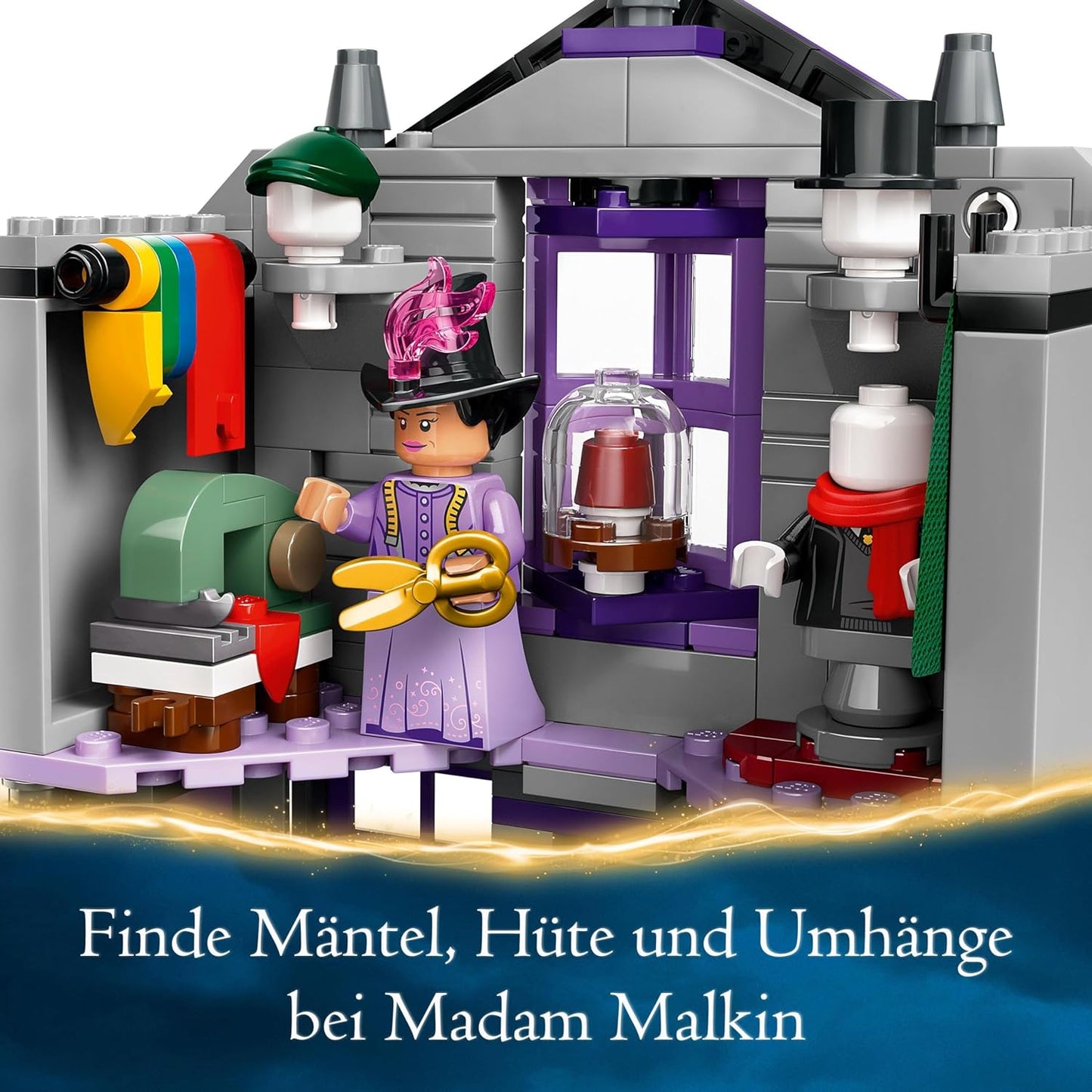 LEGO Harry Potter Ollivanders & Madam Malkins Suits, Angled Street Shops, Playset for Children, Wizard Toy, Fantasy Gifts for Girls, Boys and Fans from 8 Years, 76439