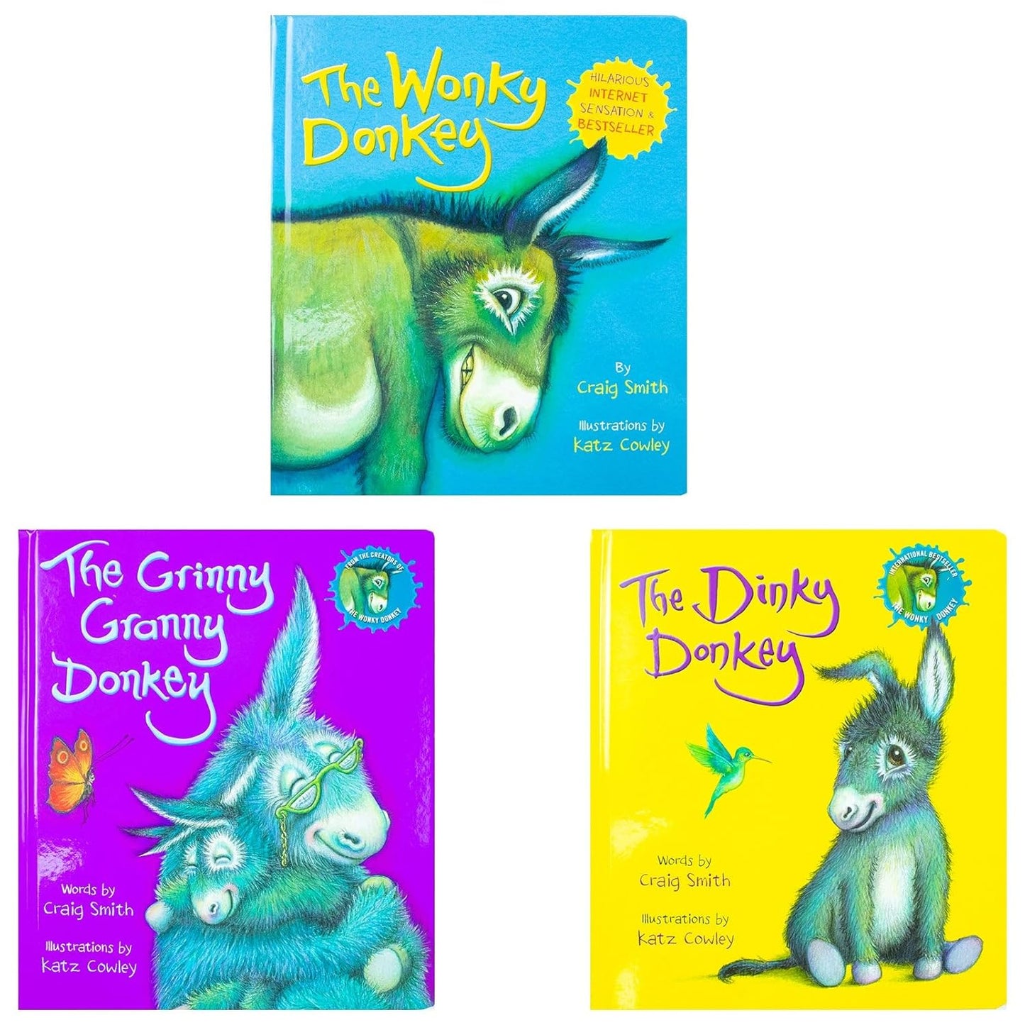 The Wonkey Donkey, коллекция из 3 книг, бокс-сет от Крейга Смита (The Wonkey Donkey, The Dinkey Donkey и The Grinny Granny Donkey)